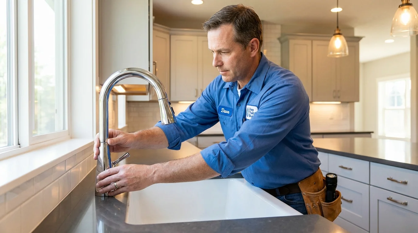 Kitchen faucet installation by Johns Plumbing LLC in Mustang